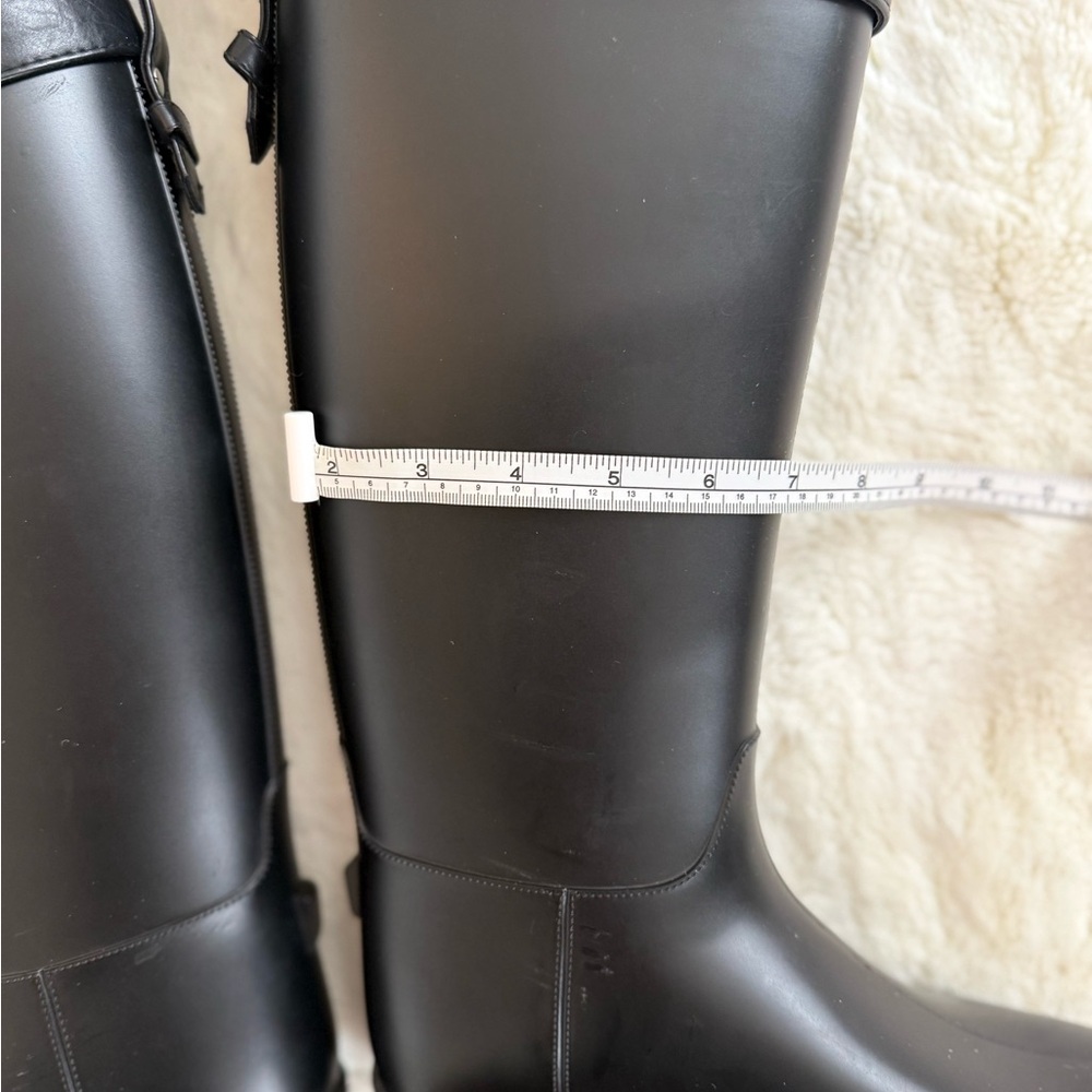 DIRTY LAUNDRY Black Buckle Rain Boots Size 8 Knee High Waterproof Equestrian - Picture 5 of 11